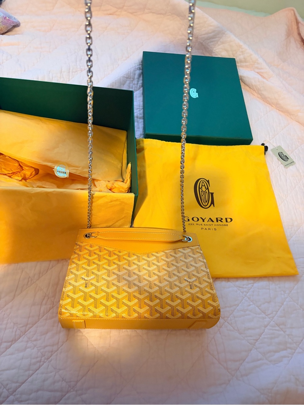 Like New💛100% Authentic Goyard💛Rouette Structure PM Yellow Chain-Shoulder Bag